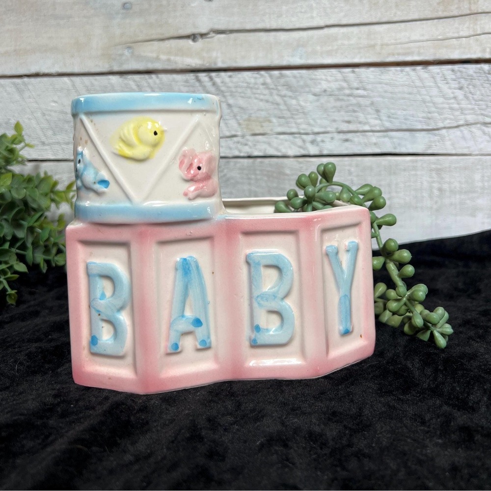 Vintage Rubens Baby Planter Pastel  Block Letters * MCM Japan